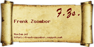 Frenk Zsombor névjegykártya